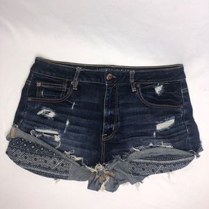 Hi-Rise Festival Shorts with Patterned Pockets
